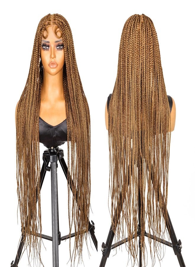 سوبر نوفا باروكة شعر مستعار سوبرنوفا #P30/27، دانتيل كامل مضفر، طول 36 بوصة، بدون عقد، مضفرة مربعة، للنساء ذوات البشرة السمراء، شعر مستعار صناعي كامل مصنوع يدويًا، مضفر بوهيمي، مع شعر صغير، خالٍ من التشابك - Image 1